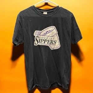 Handcrafted Houston Sippers Black T-Shirt MEDIUM